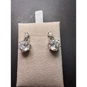 NEW Charles Winston CZ Sterling Silver Earrings 10.16ctw